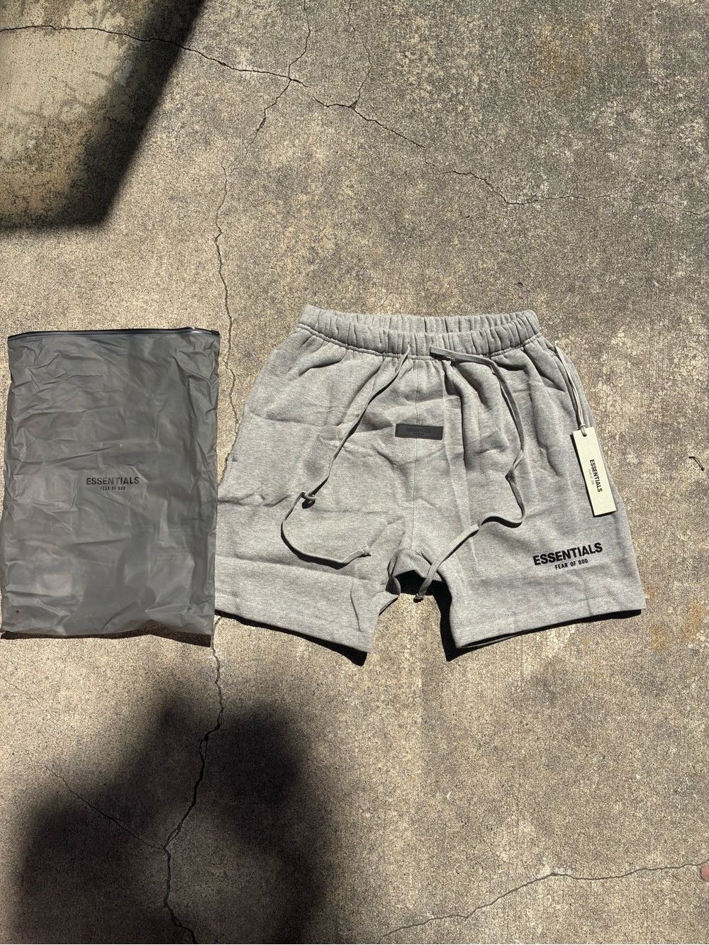 Fear of God ESSENTIALS Men’s Gray Logo Cotton Shorts
